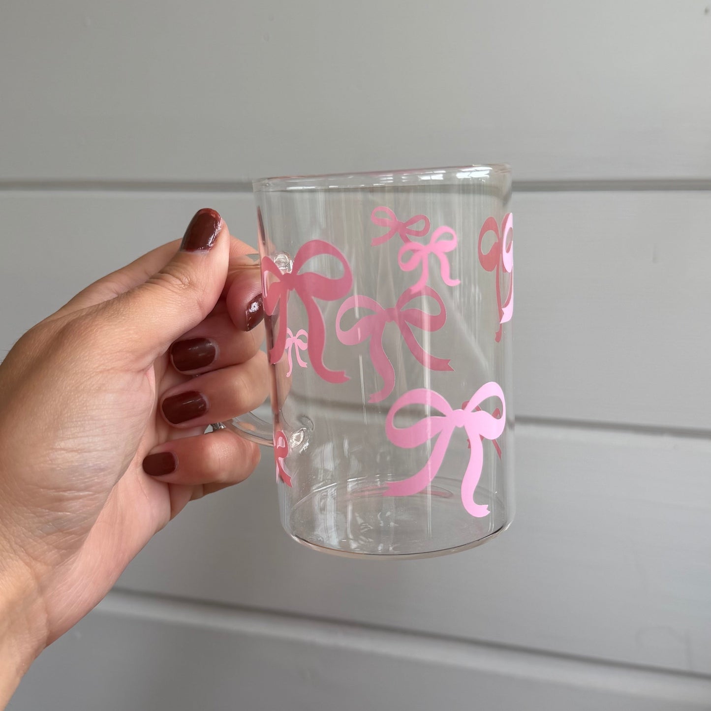 Glas med handtag - Pink bow