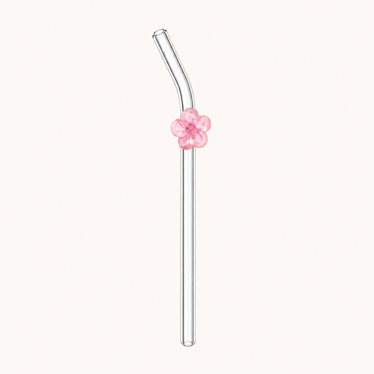 Glassugrör med blomma