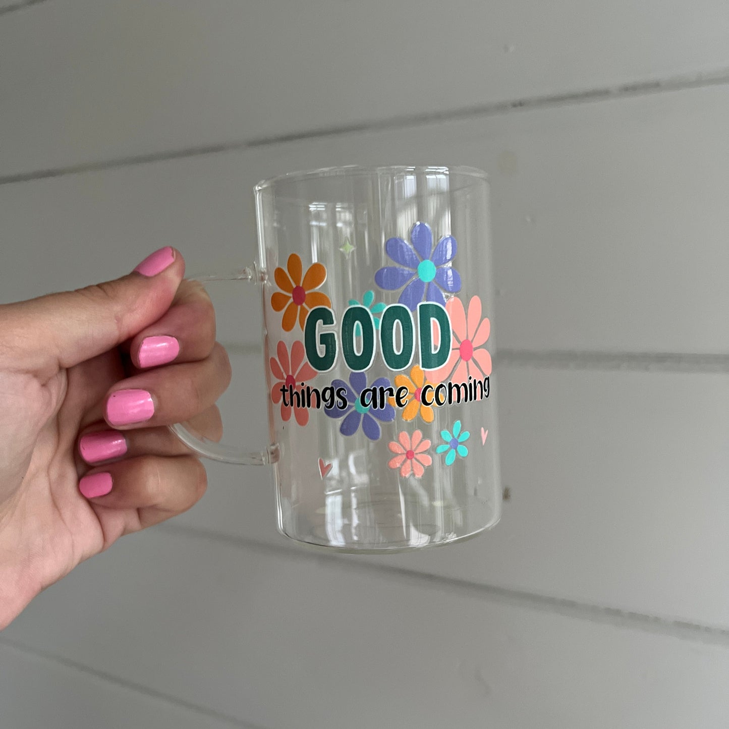 Glas med handtag - Good things are coming