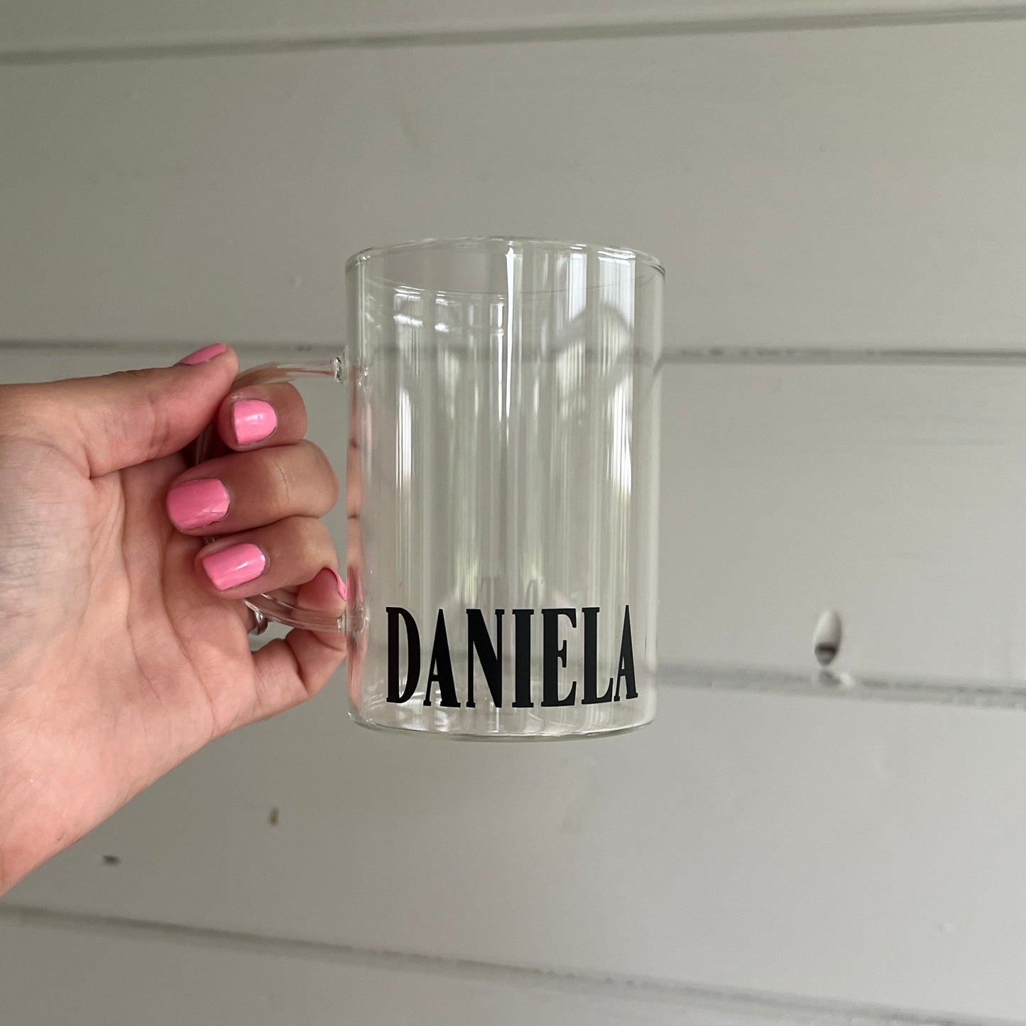 Glas med handtag - Ditt namn