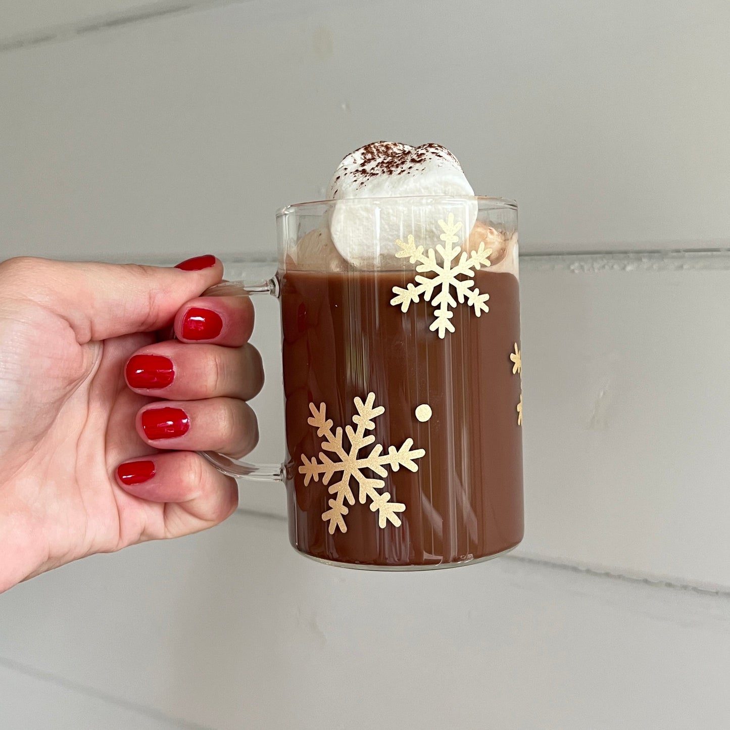 Glas med handtag - Gyllene glöd