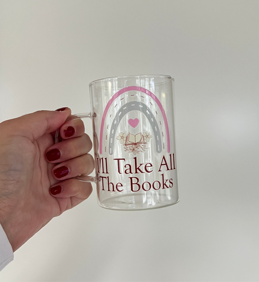 Glas med handtag - I take all the books