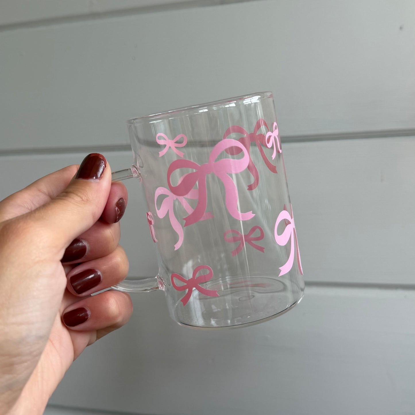 Glas med handtag - Pink bow