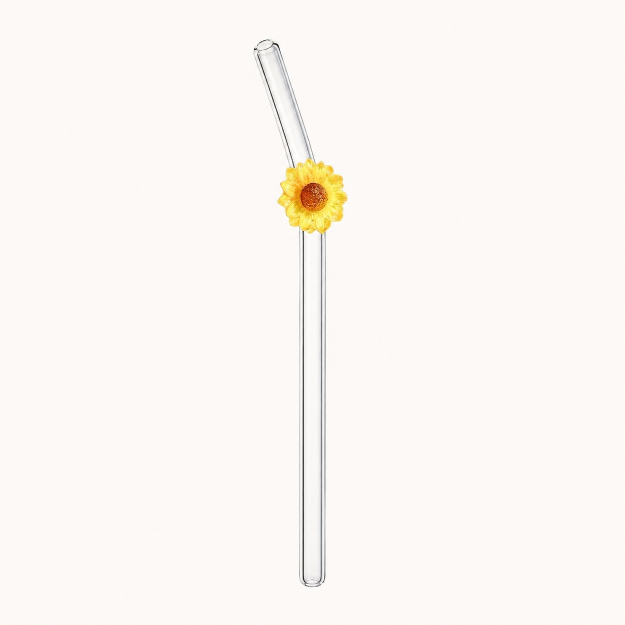 Glassugrör med blomma