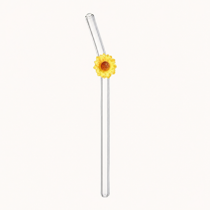 Glassugrör med blomma