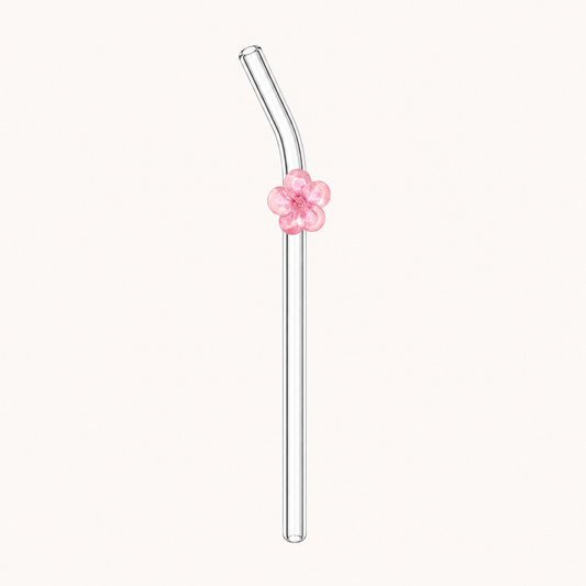Glassugrör med blomma
