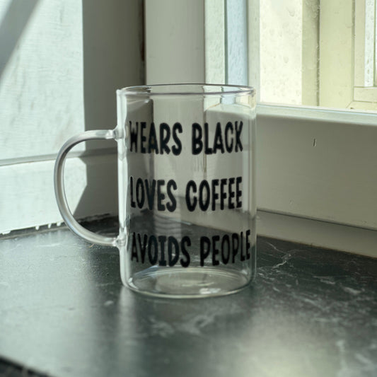 Glas med handtag - Loves coffee