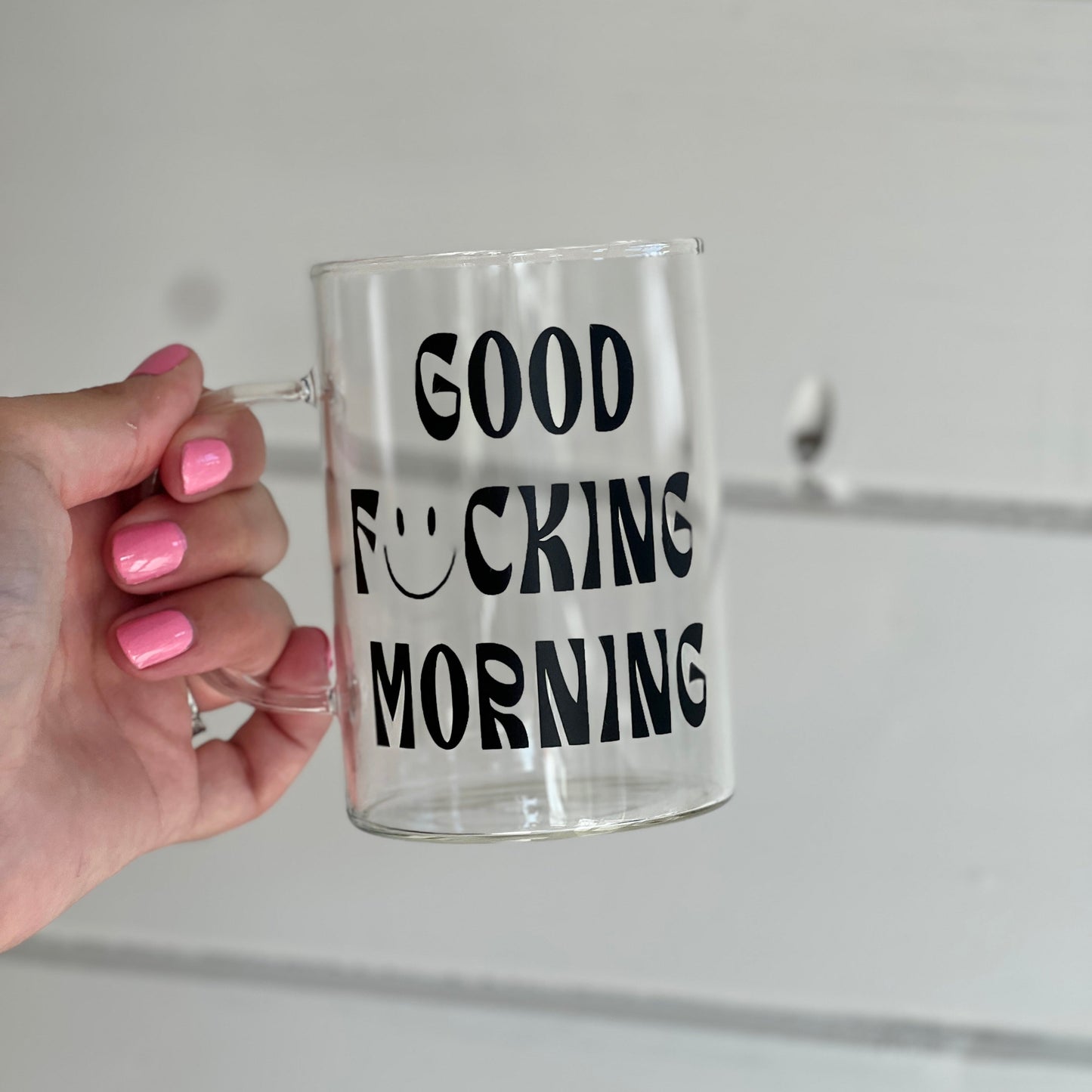 Glas med handtag - Good f*ucking morning