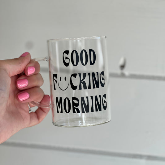 Glas med handtag - Good f*ucking morning