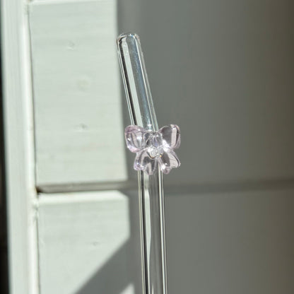 Glassugrör med rosett (1 st)