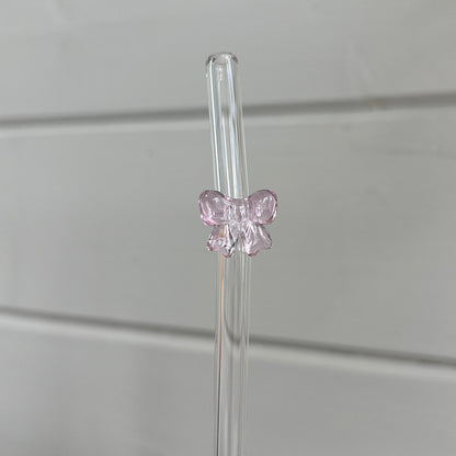 Glassugrör med rosett (1 st)